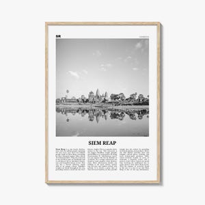 Impressão em preto e branco de Siem Reap, arte de parede de Siem Reap, pôster de Siem Reap, foto de Siem Reap, decoração de parede de Siem Reap, mapa de Siem Reap, Camboja