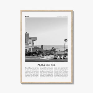 Playa del Rey Print Black and White, Playa del Rey Wall Art, Playa del Rey Poster, Los Angeles, California, USA, United States