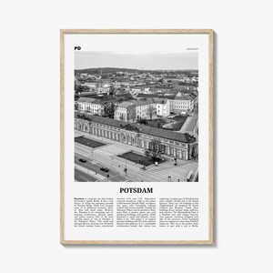 Potsdam-afdruk zwart-wit, Potsdam-muurkunst, Potsdam-poster, Potsdam-foto, Potsdam-muurdecoratie, Brandenburg, Duitsland, Duitsland