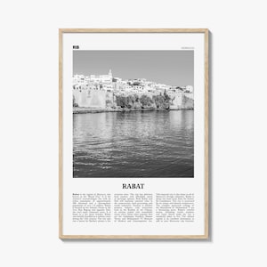 Rabat Print Black and White, Rabat Wall Art, Rabat Poster, Rabat Photo, Rabat Wall Décor, Morocco, الرباط, ⴰⵕⴱⴰⵟ