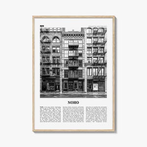 Noho Print schwarz weiß, Noho Wandkunst, Noho Poster, Noho Foto, Noho Wanddekor, Manhattan, New York, USA, Vereinigte Staaten