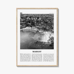 Marigot Druck Schwarz und Weiß, Marigot Wandkunst, Marigot Poster, Marigot Foto, Marigot Wanddekor, Marigot Karte, Saint Martin