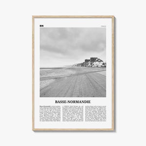 Basse Normandie Print Black and White, Basse Normandie Art, Basse Normandie Poster, Photo, Basse Normandie Wall Décor, Basse Normandie Map