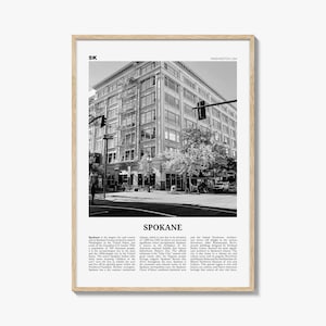 Spokane print zwart-wit nr. 2, Spokane muurkunst, Spokane poster, Spokane foto, Spokane decor, Washington, VS, Verenigde Staten