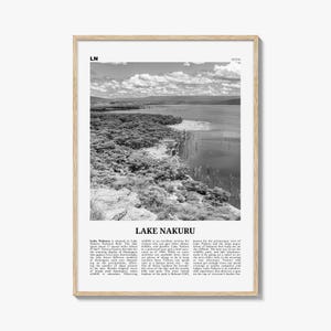 Lake Nakuru Print Black and White, Lake Nakuru Wall Art, Lake Nakuru Poster, Lake Nakuru Photo, Lake Nakuru Wall Décor, Kenya