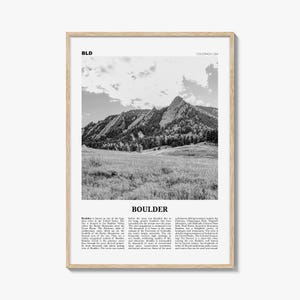 Boulder Print Schwarzweiß Nr. 1, Boulder, Wandkunst, Boulder Poster, Boulder Foto, Boulder Décor, Colorado, USA, Vereinigte Staaten
