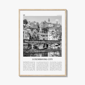 Luxembourg City Print Black and White, Luxembourg City Wall Art, Luxembourg City Poster, Luxembourg City Photo, Luxembourg City Wall Décor