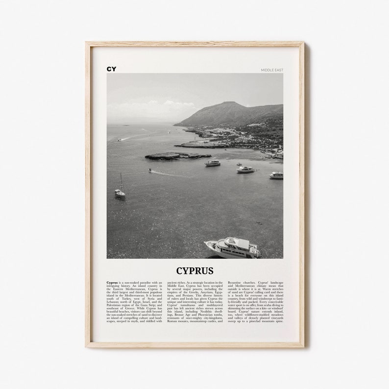 Cyprus Print Black and White Cyprus Wall Art Cyprus Poster Etsy