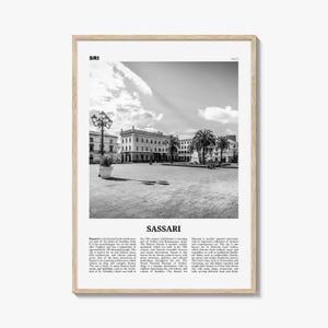 Sassari Print Black and White, Sassari Wall Art, Sassari Poster, Sassari Photo, Sassari Wall Décor, Sassari Map, Italy