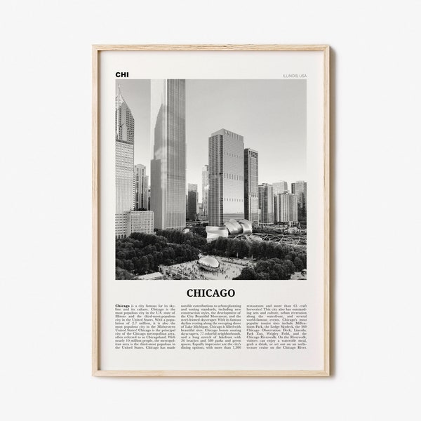 Chicago Print Black and White No 4, Chicago Wall Art, Chicago Poster, Chicago Photo, Chicago Decor, Illinois, USA, United States