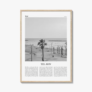 Tel Aviv Beach Print: Black and White Photography, Israel Wall Art