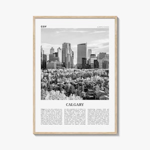 Calgary Print Black and White No 4, Calgary Wall Art, Calgary Poster, Calgary Photo, Calgary Wall Decor, Alberta, Canada, North America