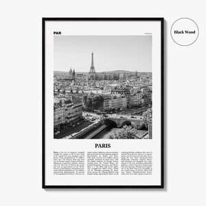 パリのポスタープリント（白黒）、エッフェル塔の写真、フランス旅行の壁アート、イル・ド・フランス 画像 7