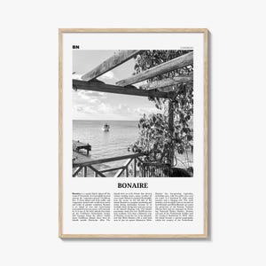 Bonaire Print schwarz und weiß, Bonaire Wandkunst, Bonaire Poster, Bonaire Foto, Bonaire Dekor, Boneiru, Karibik Niederlande, Kralendenburg