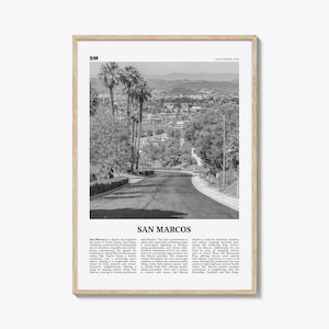 San Marcos Print Black and White No 2, San Marcos Wall Art, San Marcos Poster, San Marcos Photo, San Marcos Wall Décor, San Marcos Map