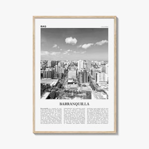 Barranquilla Poster Print Black and White, Colombia Travel Wall Art, Caribbean City Decor