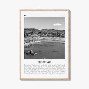 Brookings Print Black and White, Brookings Wall Art, Brookings Poster, Brookings Photo, Brookings Wall Décor, Brookings Map, Oregon, USA