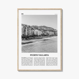 Puerto Vallarta afdrukken zwart-wit, Puerto Vallarta muurkunst, Puerto Vallarta poster, Puerto Vallarta foto, Mexico
