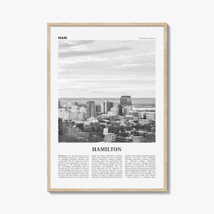 Hamilton Print Black and White Canada No 1, Hamilton Wall Art, Hamilton Poster, Hamilton Photo, Hamilton Decor, Ontario, Canada, America