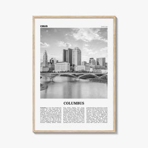 Columbus Print Black and White Ohio No 1, Columbus Wall Art, Columbus Poster, Columbus Photo, Columbus Decor, USA, United States, America