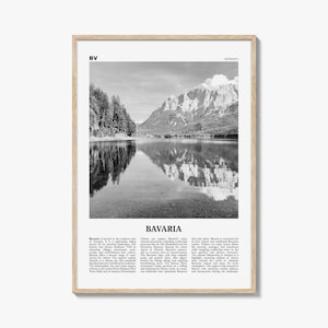 Bavaria Print Black and White, Bavaria Wall Art, Bavaria Poster, Bavaria Photo, Bavaria Wall Décor, Bavaria Map, Germany
