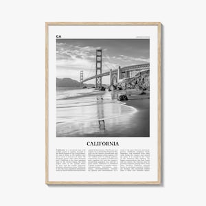 California Print Black and White No 7, California Wall Art, California Poster, California Photo, California Wall Décor, California Map