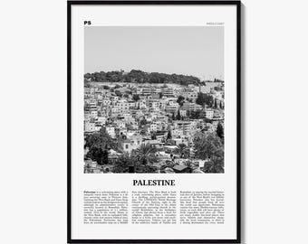 Palestine Poster, Black and White Photo Print, Travel Newspaper Wall Art, Home Decor