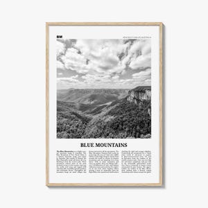 Blue Mountains Print Black and White, Blue Mountains Wall Art, Blue Mountains Poster, Blue Mountains Photo, Blue Mountains Décor, Australia