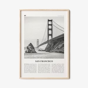 San Francisco Print Black and White No 1, San Francisco Wall Art, San Francisco Poster, San Francisco Photo, Golden Gate Bridge California