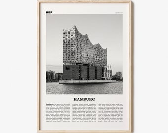 Hamburg Druck Schwarz-Weiß Nr. 2, Hamburg Wandkunst, Hamburg Poster, Hamburg Foto, Hamburg Dekor, Deutschland, Deutschland, Elbphilharmonie