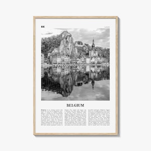 Impression noir et blanc n° 1 de la Belgique, art mural belge, affiche de la Belgique, photo de la Belgique, décoration de la Belgique, Bruxelles, Belgique, Belgique