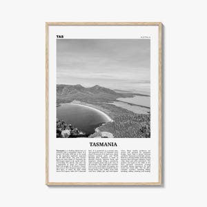 Tasmania Print Black and White No 1, Tasmania Wall Art, Tasmania Poster, Tasmania Photo, TAS, Tassie, Hobart, Australia, Oceania