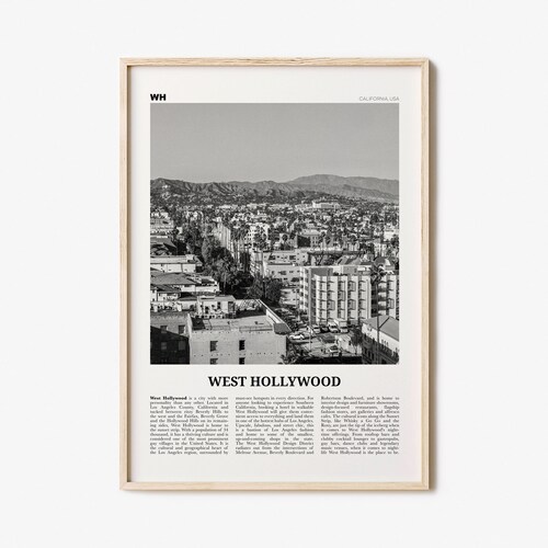 Hollywood Print Black and White Hollywood Wall Art Hollywood Etsy