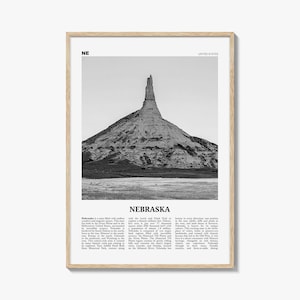 Nebraska Print Black and White No 2, Nebraska Wall Art, Nebraska Poster, Nebraska Photo, Nebraska Wall Décor, Nebraska Map