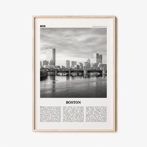 Boston Print Black and White No 5, Boston Wall Art, Boston Poster, Boston Photo, Boston Wall Décor, Boston Map, Massachusetts, USA