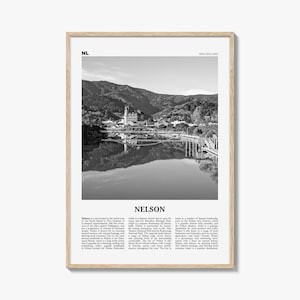 Nelson Print Black and White, Nelson Wall Art, Nelson Poster, Nelson Photo, Nelson Wall Décor, Nelson Map, New Zealand