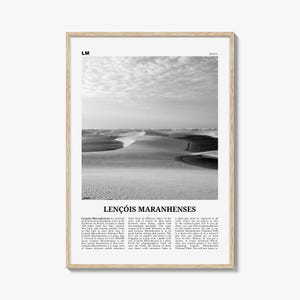 Lencois Maranhenses Druck Schwarzweiß, Lençóis Maranhenses Wandkunst, Lençóis Maranhenses Poster, Lençóis Maranhenses Foto, Brasilien