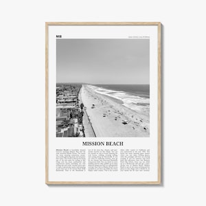 Mission Beach Print: Black and White San Diego Photography