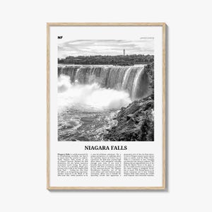 Niagara Falls Print Black and White United States, Niagara Falls Wall Art, Niagara Falls Poster, Niagara Falls Photo, Canada, United States