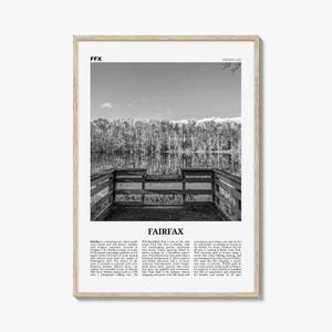 Fairfax Print Black and White Virginia, Fairfax Wall Art, Fairfax Poster, Fairfax Photo, Fairfax Wall Décor, Virginia, United States