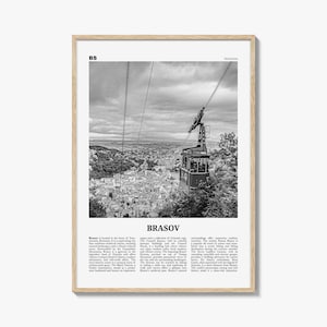 Brasov Print Black and White, Brasov Wall Art, Brasov Poster, Brasov Photo, Brasov Wall Décor, Brasov Map, Romania