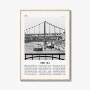 Krefeld Print Black and White, Krefeld Wall Art, Krefeld Poster, Krefeld Photo, Krefeld Wall Décor, Krefeld Map, Germany