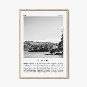 Cumbria Print Black and White, Cumbria Wall Art, Cumbria Poster, Cumbria Photo, Cumbria Map, England, UK, United Kingdom