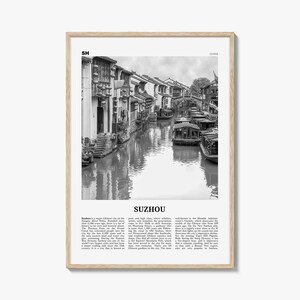 Suzhou Print Black and White, Suzhou Wall Art, Suzhou Poster, Suzhou Photo, Suzhou Wall Décor, Suzhou Map, China