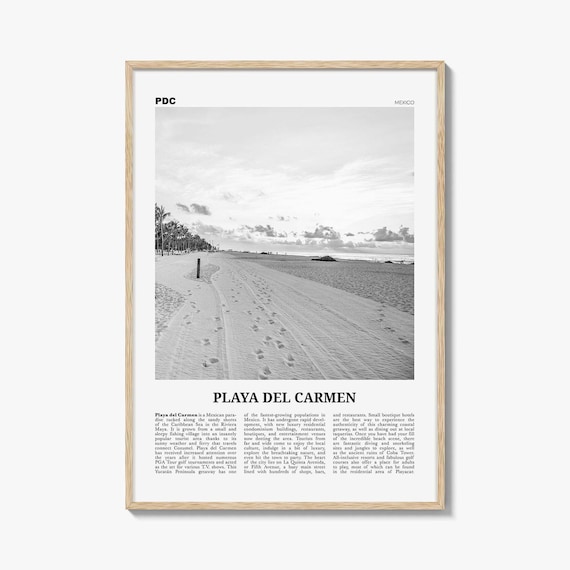 Playa Del Carmen Poster Print Black And White, Mexico Travel Wall Art, Riviera Maya Decor