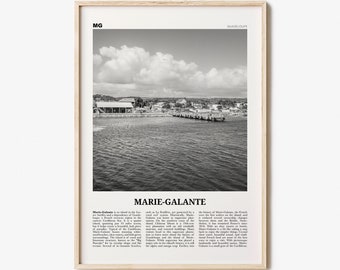 Marie-Galante Print Black and White, Marie-Galante Art, Marie-Galante Poster, Marie-Galante Photo, Marie-Galante Décor, Marie-Galante Map