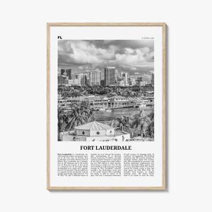 Fort Lauderdale Print Black and White No 1, Fort Lauderdale Wall Art, Fort Lauderdale Poster, Fort Lauderdale USA, United States