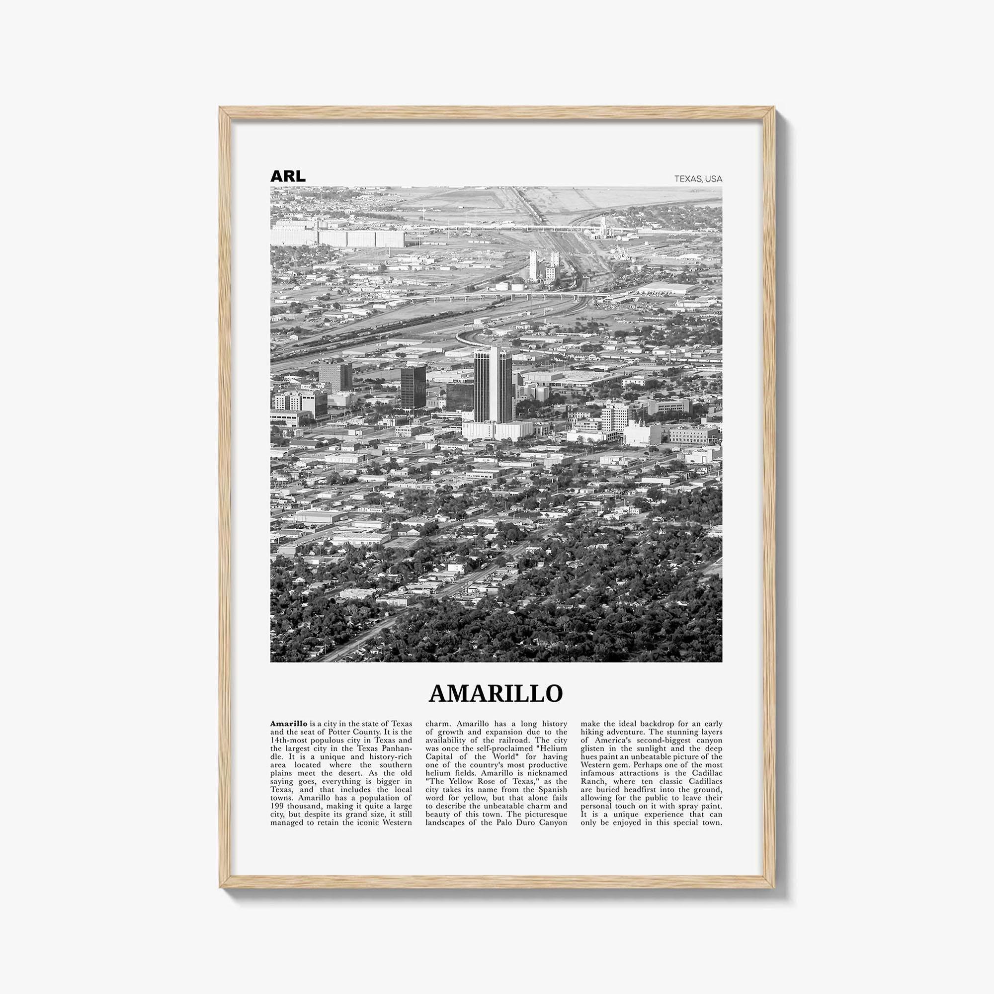 Amarillo Print Black and White, Amarillo Wall Art, Amarillo Poster, Amarillo Photo, Amarillo Wall Décor, Texas, USA, United States