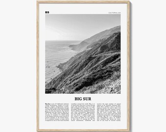 Big Sur Print schwarz weiß Nr. 2, Big Sur Wandkunst, Big Sur Poster, Big Sur Foto, Big Sur Dekor, Kalifornien, USA, Vereinigte Staaten
