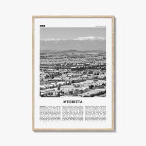 Murrieta Print Black and White No 2, Murrieta Wall Art, Murrieta Poster, Murrieta Photo, Murrieta Wall Décor, Murrieta Map, California